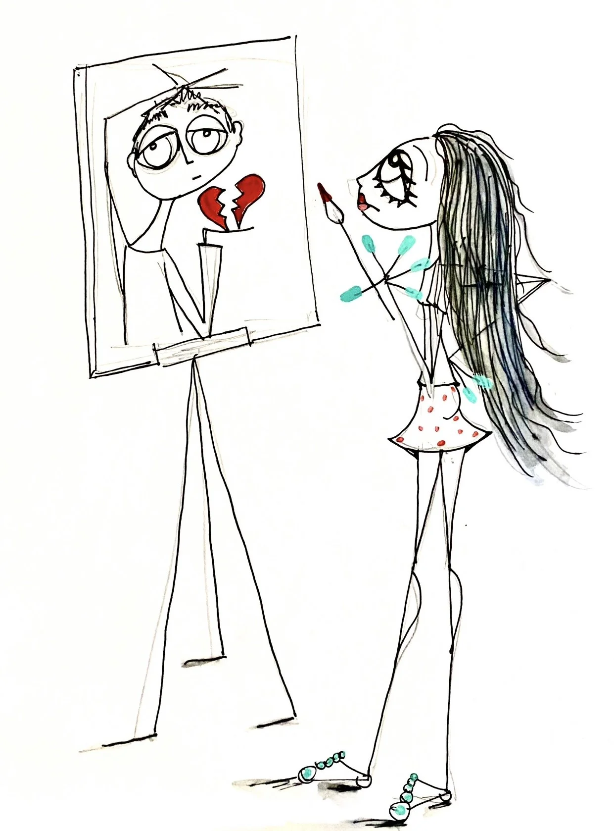 painting a broken heart