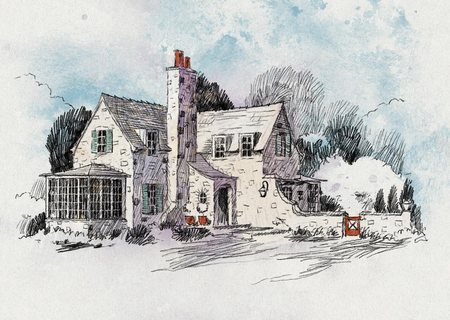 A not too small but not too big cottage-ish sketch. 

&darr;
&darr;
#architect #TraditionalDesign #ArchitectDesigned #TraditionalHouse #HomeInspiration #Homeinspo #HouseDesign #TraditionalArchitecture #TraditionalHome #TraditionalHomeDesign #architec