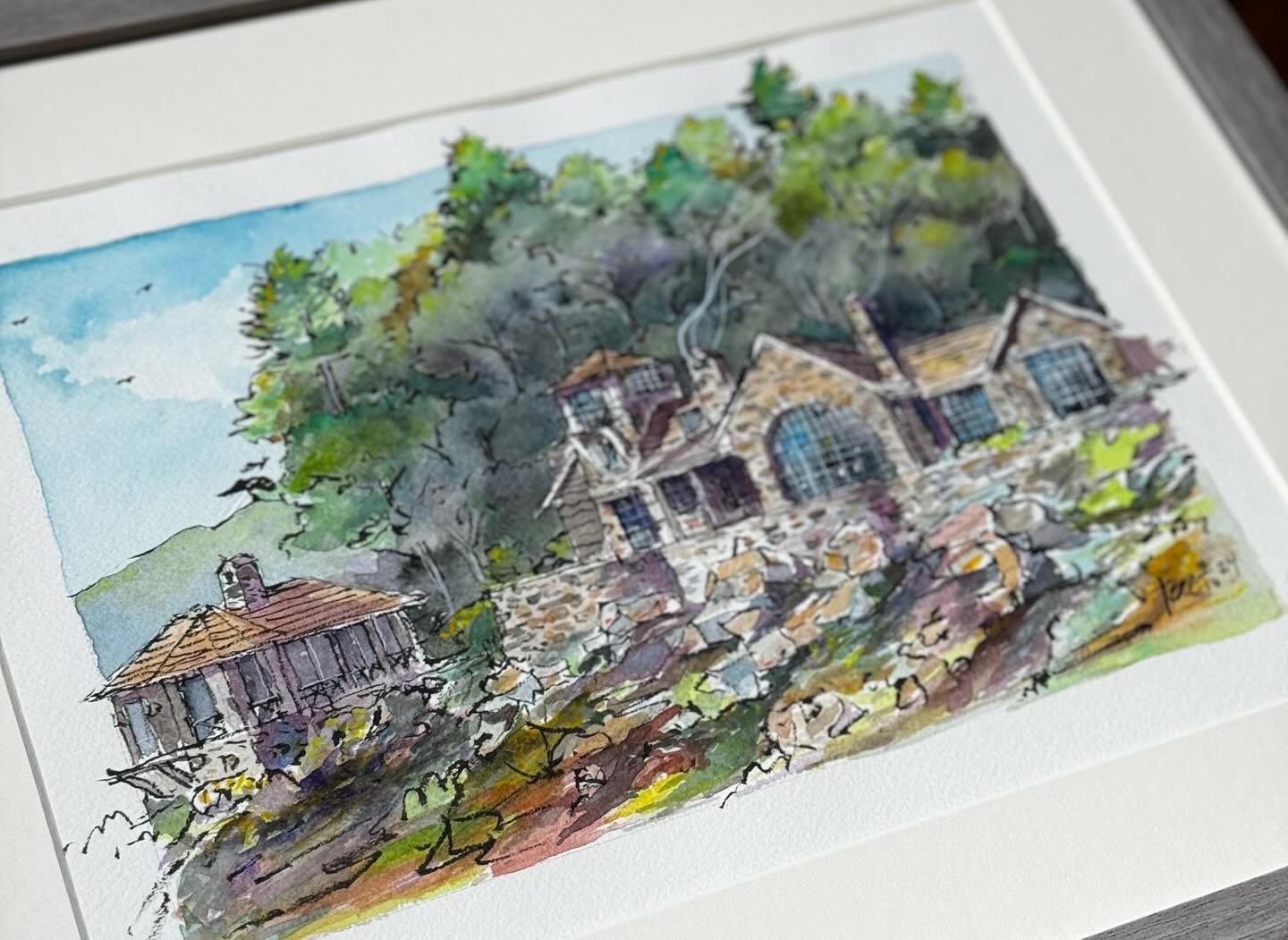 Client gift to celebrate the start of construction for this home deep in the eastern Oklahoma hills overlooking the Ouachita National Forest. @carlislemoorearchitects  #watercolor
&darr; 
&darr;
&darr;
#architect #TraditionalDesign #ArchitectDesigned