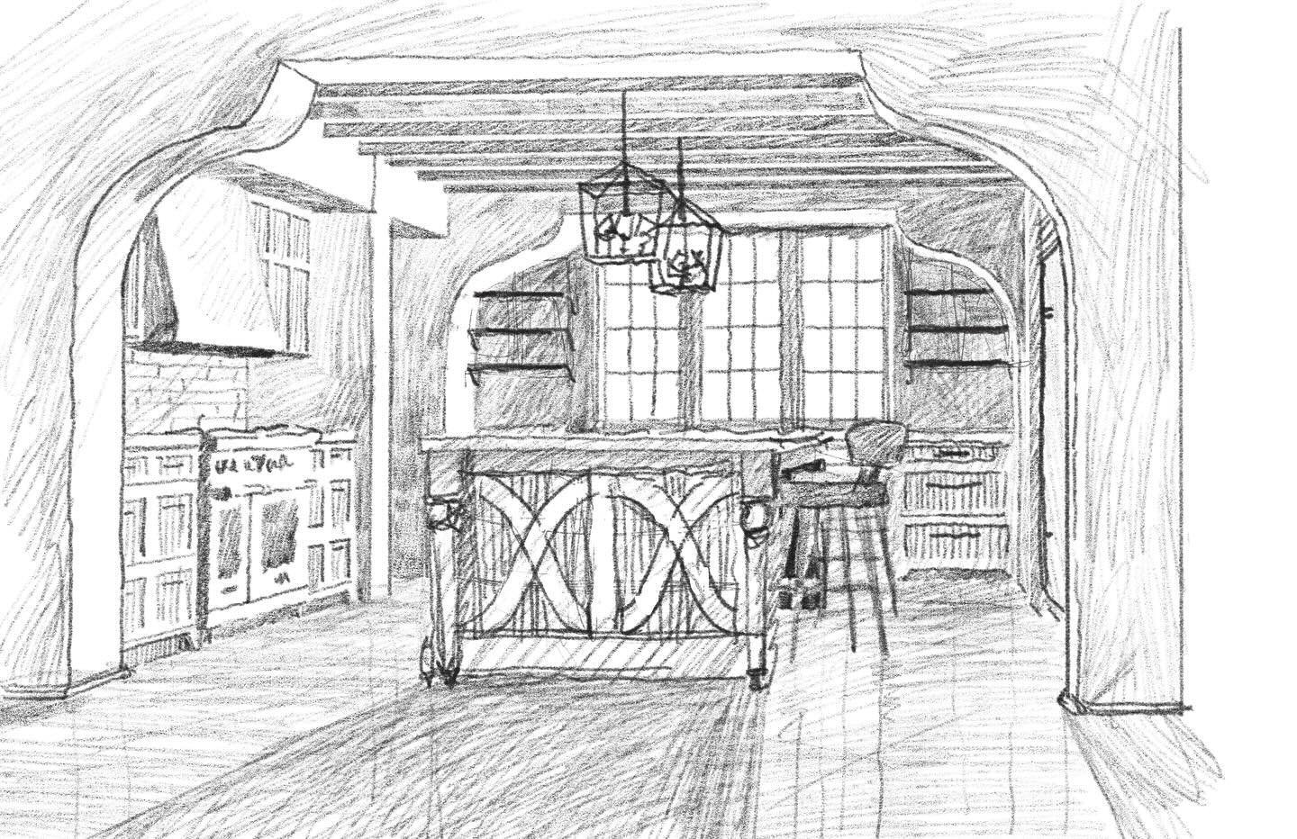 A quick kitchen concept sketch from an unrealized project from a few years ago. @carlislemoorearchitects #renovation
&darr; 
&darr;
&darr;
#architect #TraditionalDesign #ArchitectDesigned #TraditionalHouse #HomeInspiration #Homeinspo #HouseDesign #Tr