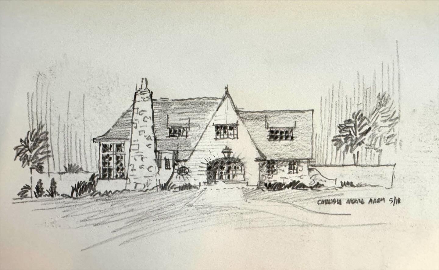 An unrealized sketch from back when we were barely a firm. #architectlife. 
&darr; 
&darr;
&darr;
#architect #TraditionalDesign #ArchitectDesigned #TraditionalHouse #HomeInspiration #Homeinspo #HouseDesign #TraditionalArchitecture #TraditionalHome #T