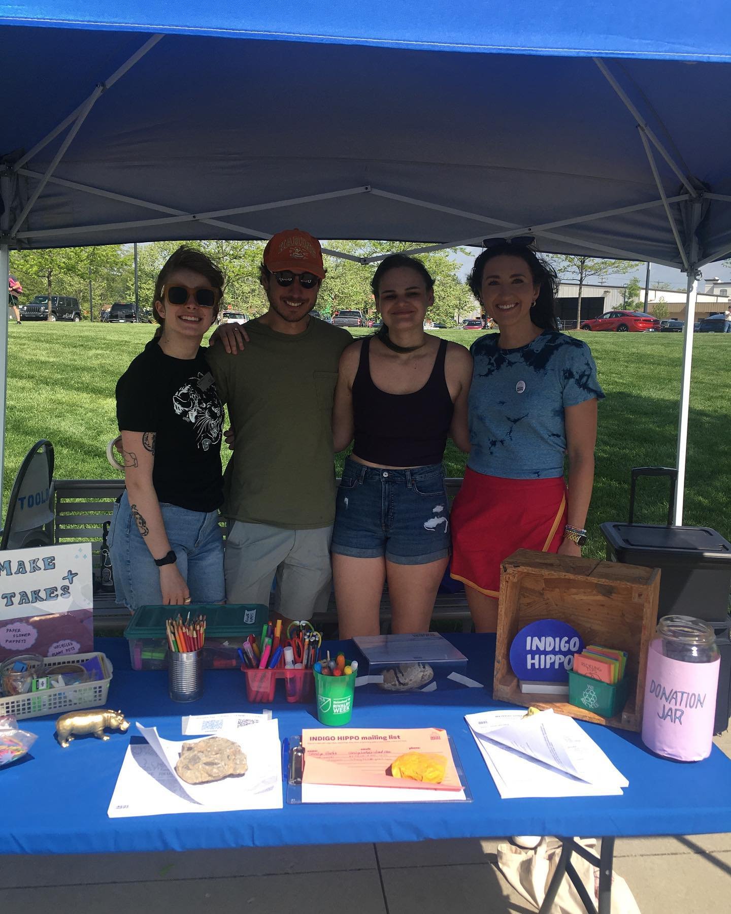 Our team is all set up with the @cincycac at the Cincinnati Earth Day Coalition&rsquo;s Earth Day event at @summitparkblueash today! Stop by our booth from 11-5 for some creative reuse crafting fun! 🌎🌀

And, our shop is own normal hours from 12-6 t