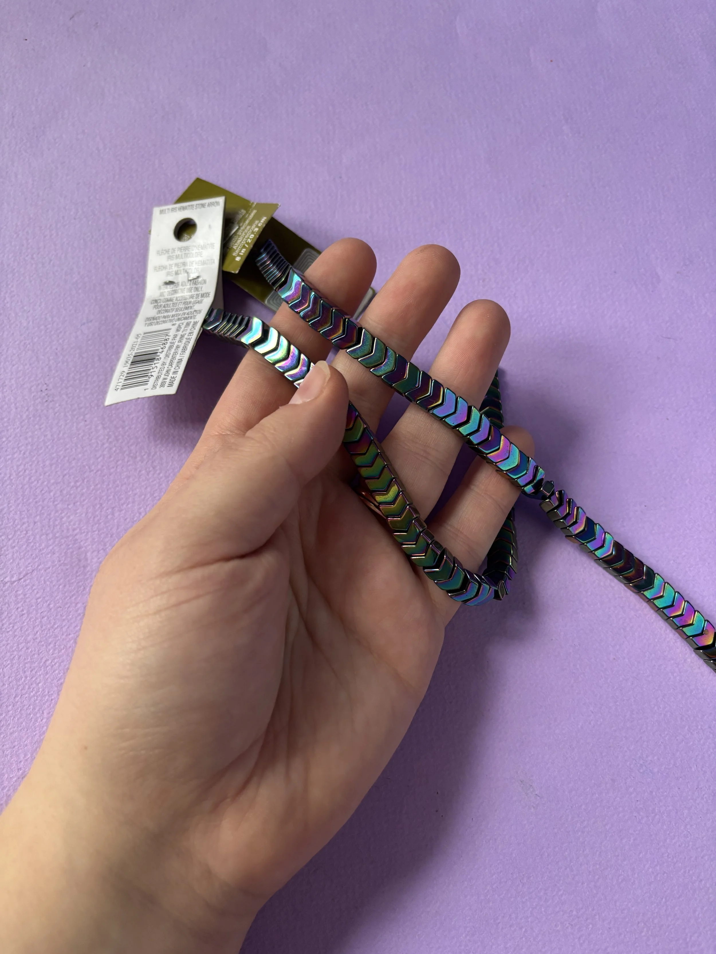 2 Strands of Iridescent Arrow Beads