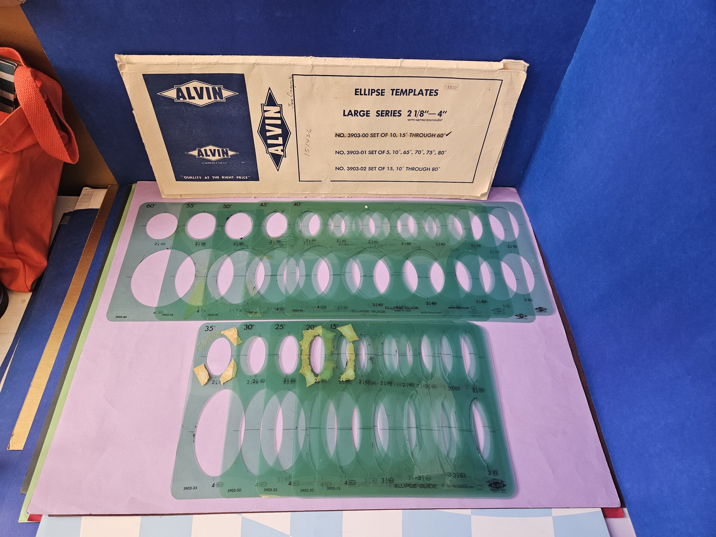 Vintage Alvin Ellipse Templates