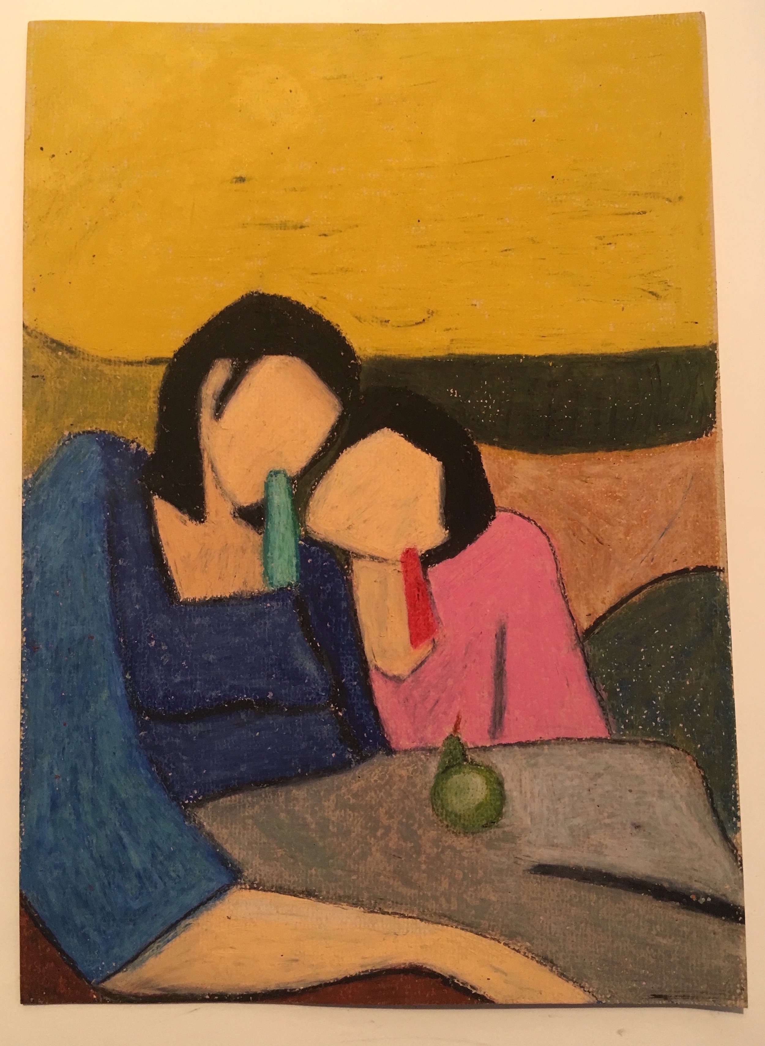 Fruit Lap Oil Pastel on Paper