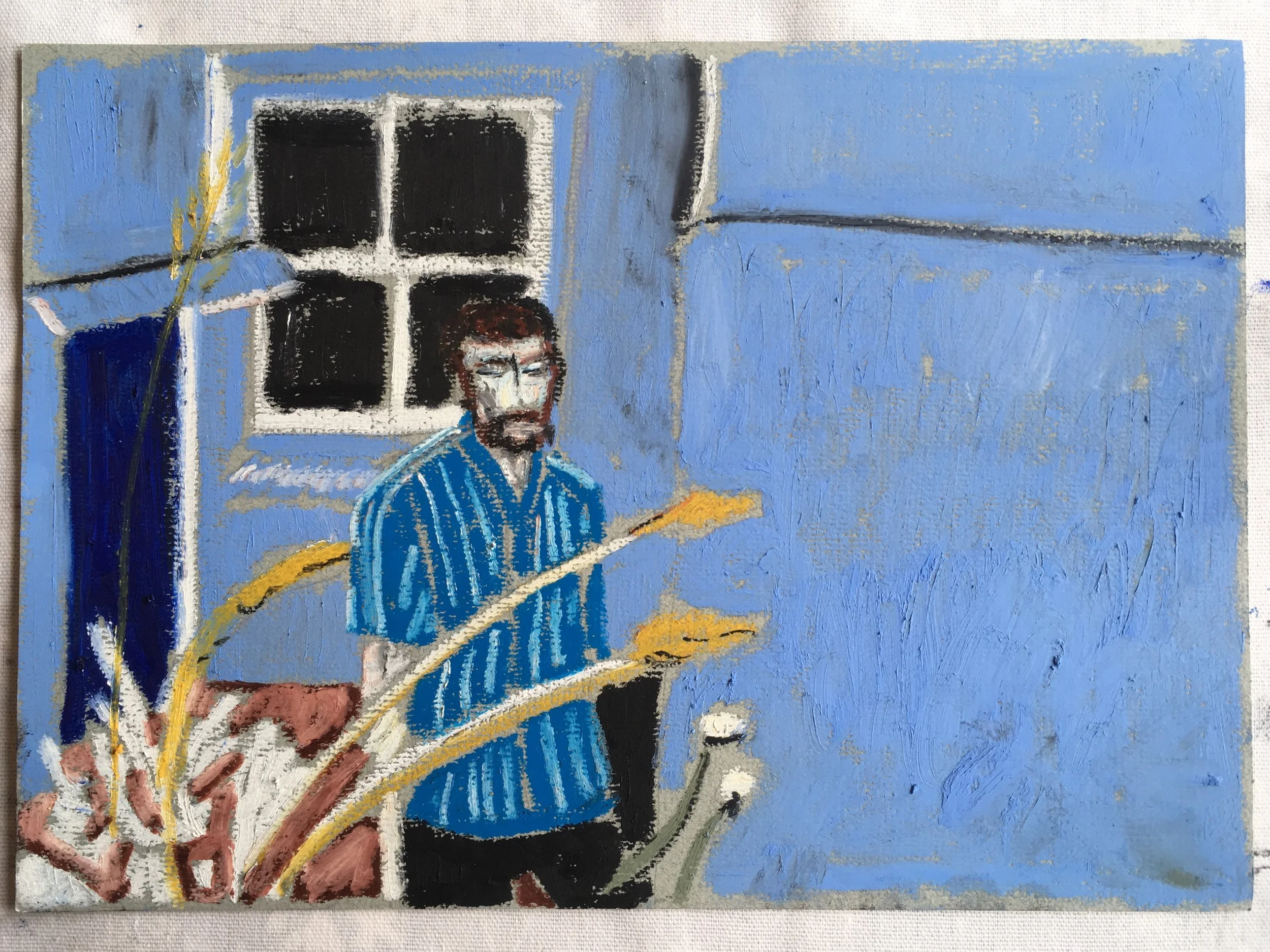 blUES oiL pASTEL ON pAPER