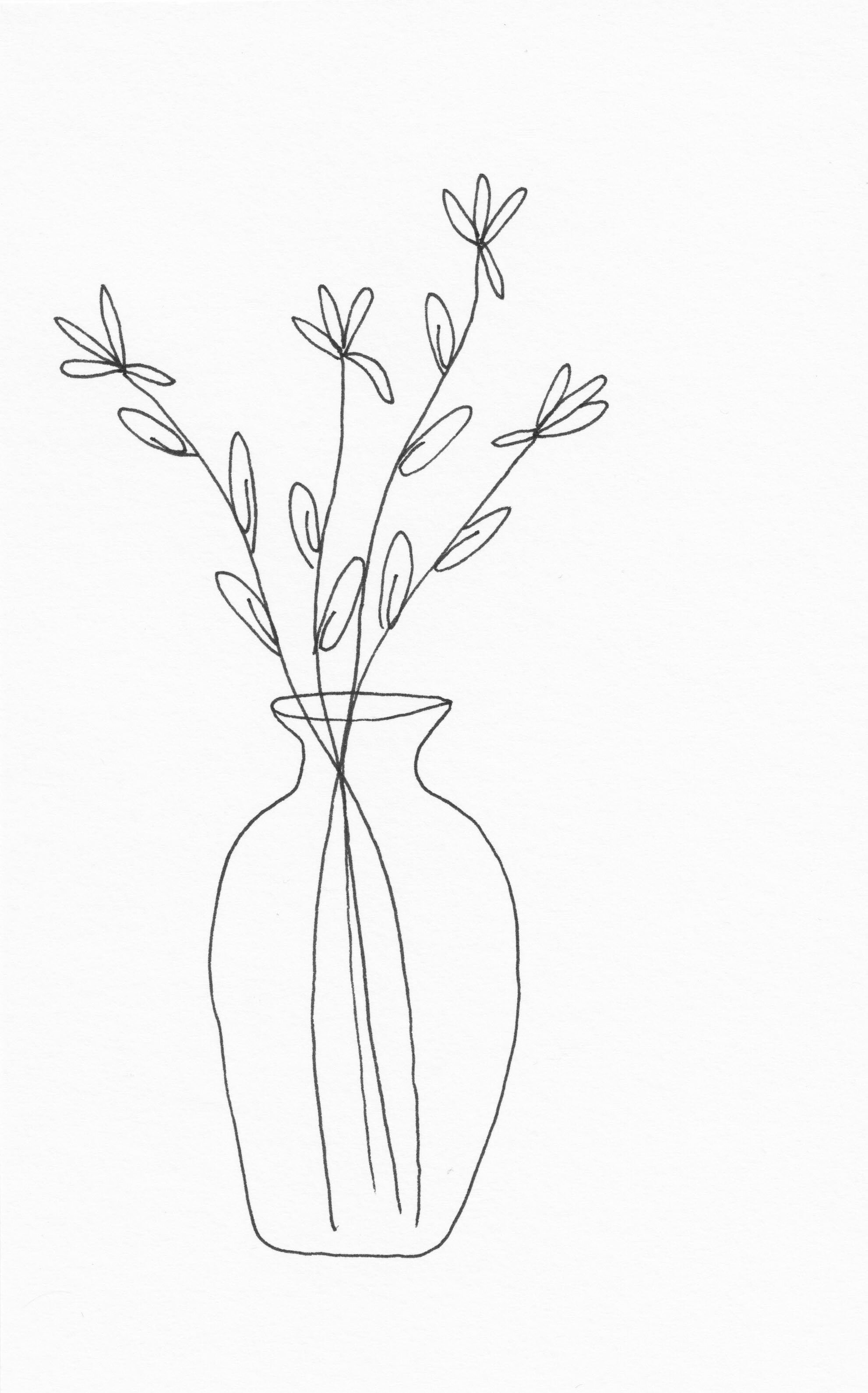 vase Tall Pen on Paper