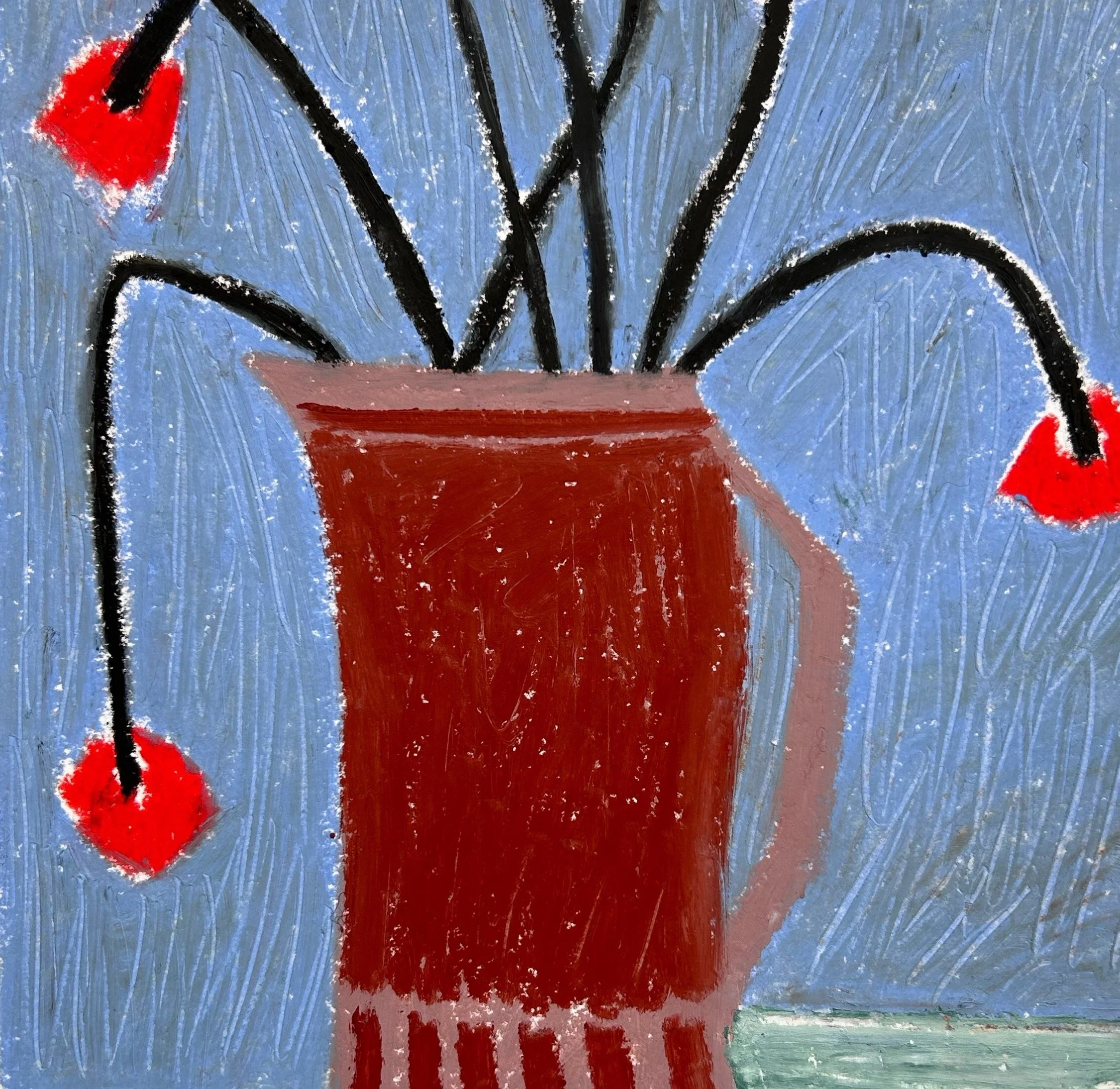 Wilting Tulips, Oil pastel on paper A4 copy 2.jpg
