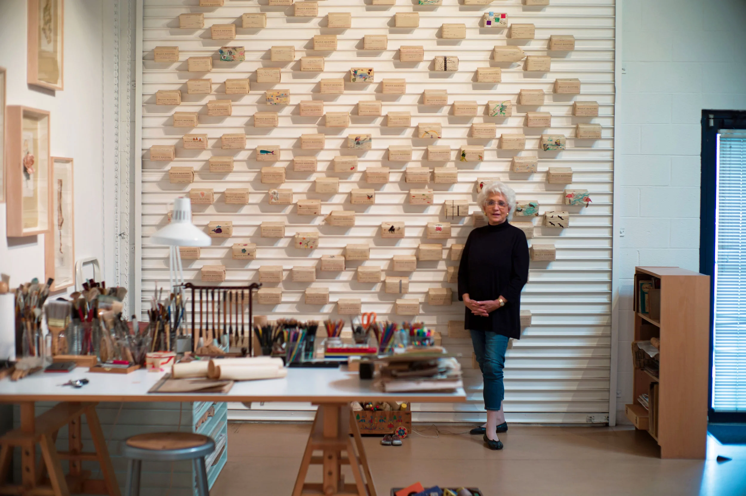 Marina Day at her art studio