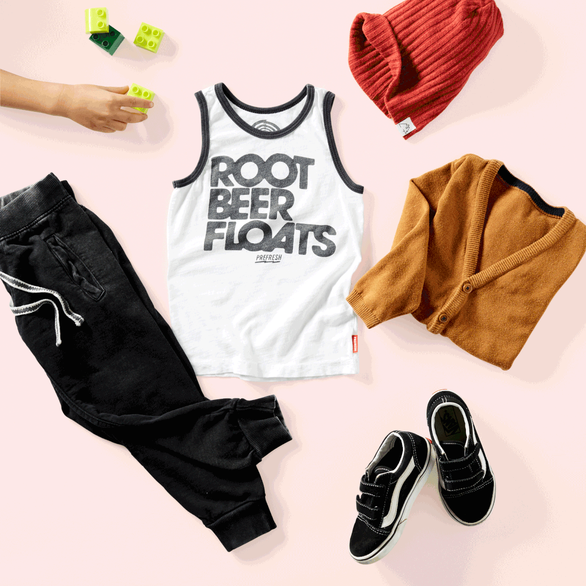 Watt Second Studios stop motion apparel laydown for Kidizen