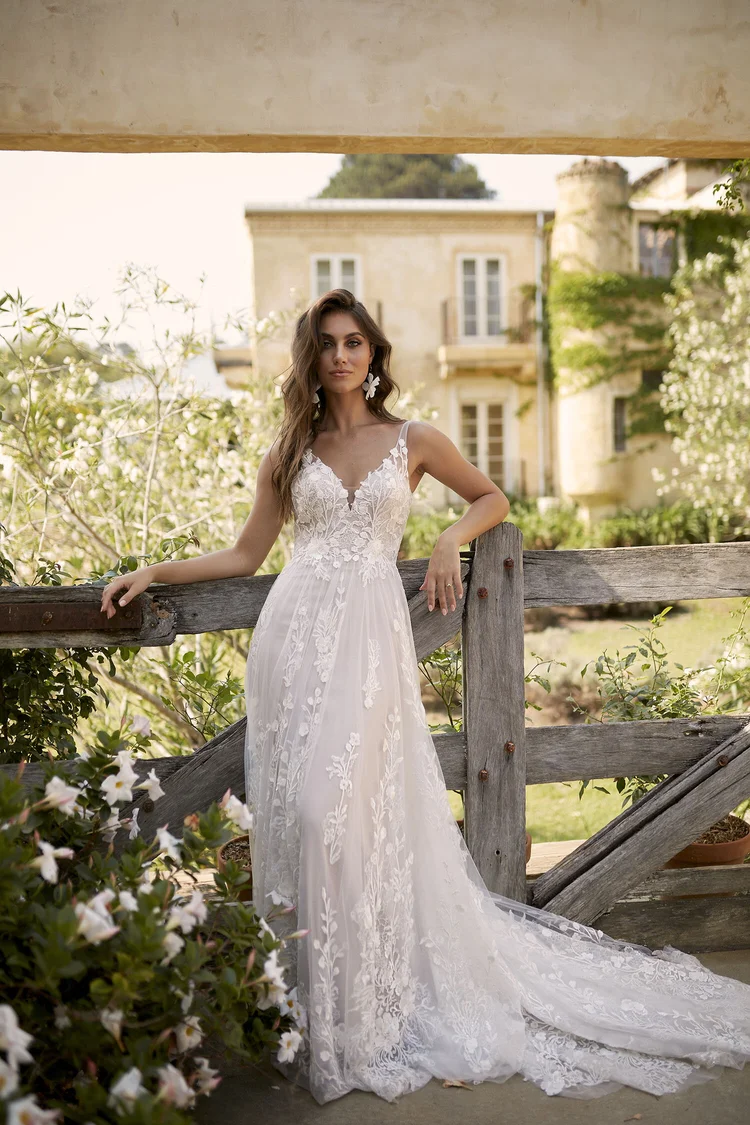 chinese dress ladies Davinci Bridal 50664 Size 16 Sheer Lace Off The Shoulder Wedding Dress Mermaid Bridal