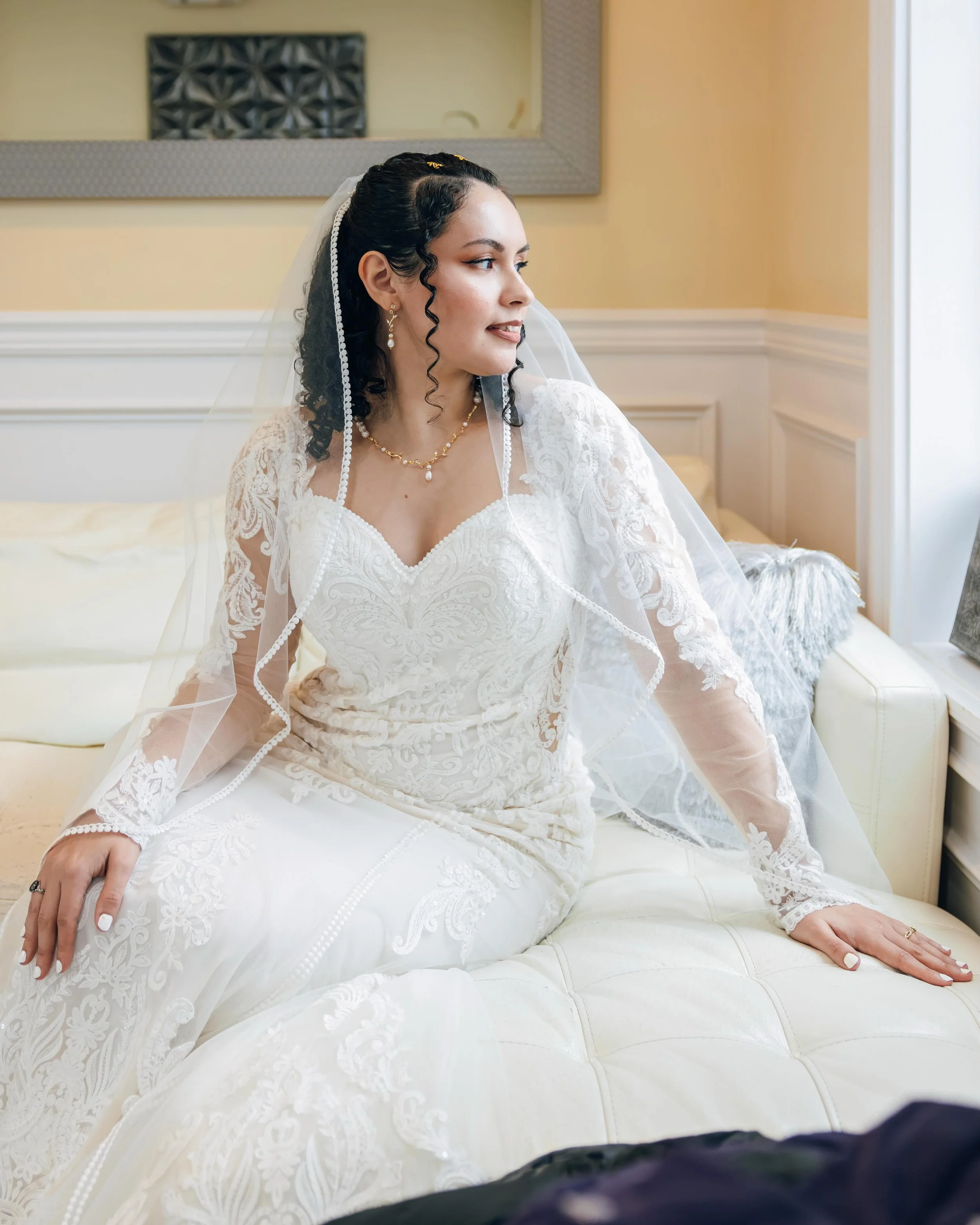 Every lace-lined love story deserves its moment 🤍

Kassidy chose long lace sleeves paired with the perfect pearl accessories, an effortlessly romantic combination made for her moment.

That&rsquo;s the beauty of it here: we lean into every bride&rsq
