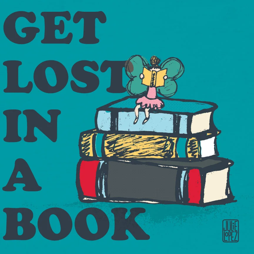 I think this last one could make a really cute bookmark, book label (remember when those were all the rage?) or a reusable tote - perhaps from a bookstore.