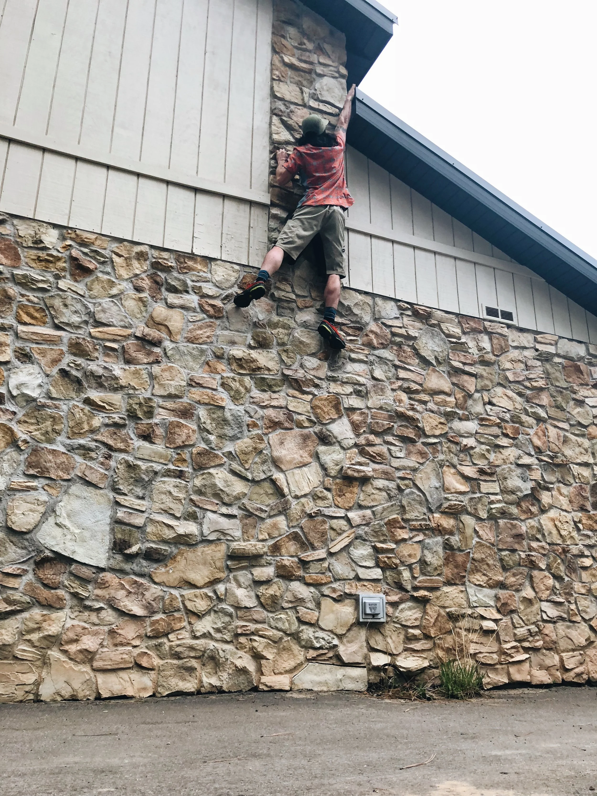 Kevin making a first ascent on the Jacob Lake Inn