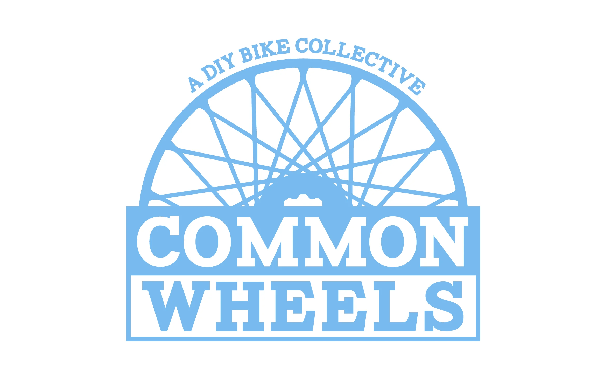 Common Wheels, a bicycle co-op that helps teach people to fix their own bikes, needed a logo facelift. We went from a mustachioed man with a unicycle to a modern retro look featuring the Boston city flag blue. 