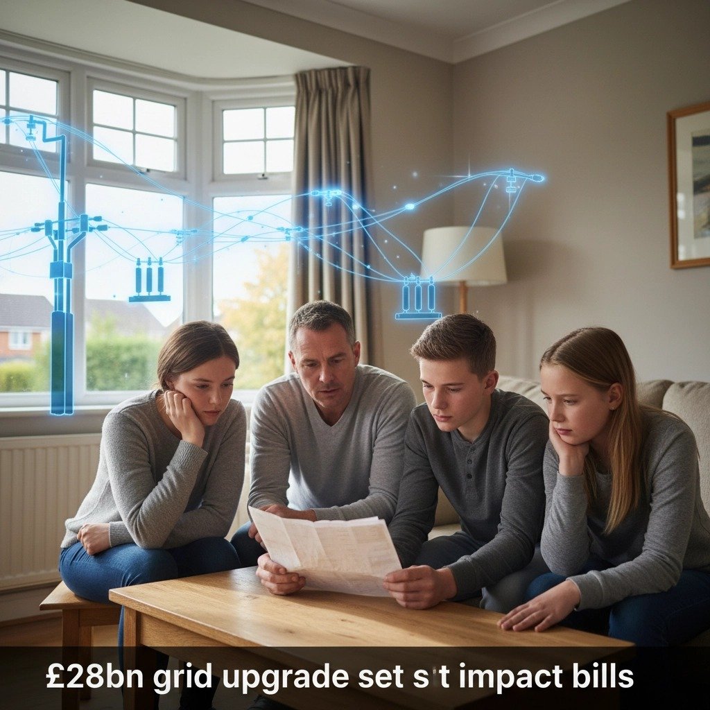 Energy grid investment of &pound;28bn is expected to push up household bills, reports the BBC. The upgrade is described by industry experts as &quot;essential for a cleaner, more reliable future,&quot; but consumer groups warn of significant impact o
