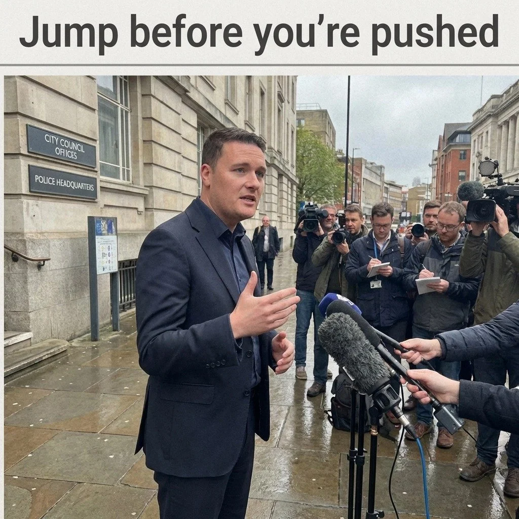 &ldquo;Jump before you&rsquo;re pushed.&rdquo;

Wes Streeting MP calls on the West Midlands Police Chief to step down amid pressure over the Maccabi Tel Aviv fans ban controversy. Streeting says accountability is essential after public outcry and mou