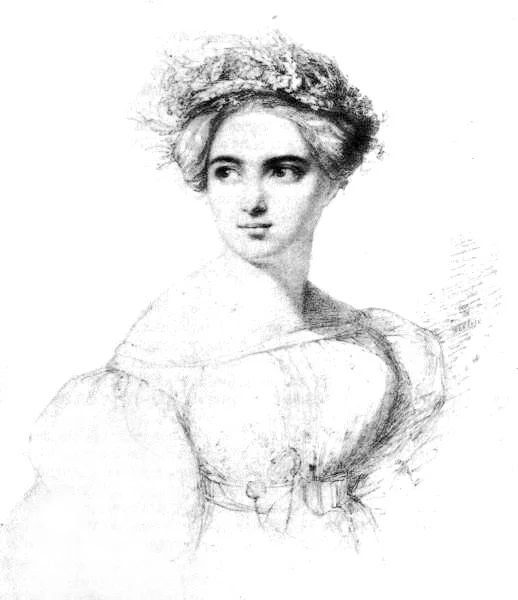 Fanny Mendelssohn, sketched by her future husband Wilhelm Hensel