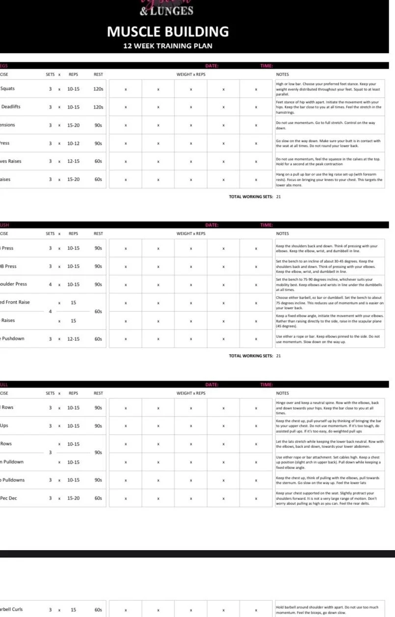 12 Week Bodybuilding Program 12 Week Body Weight Exercise Plan