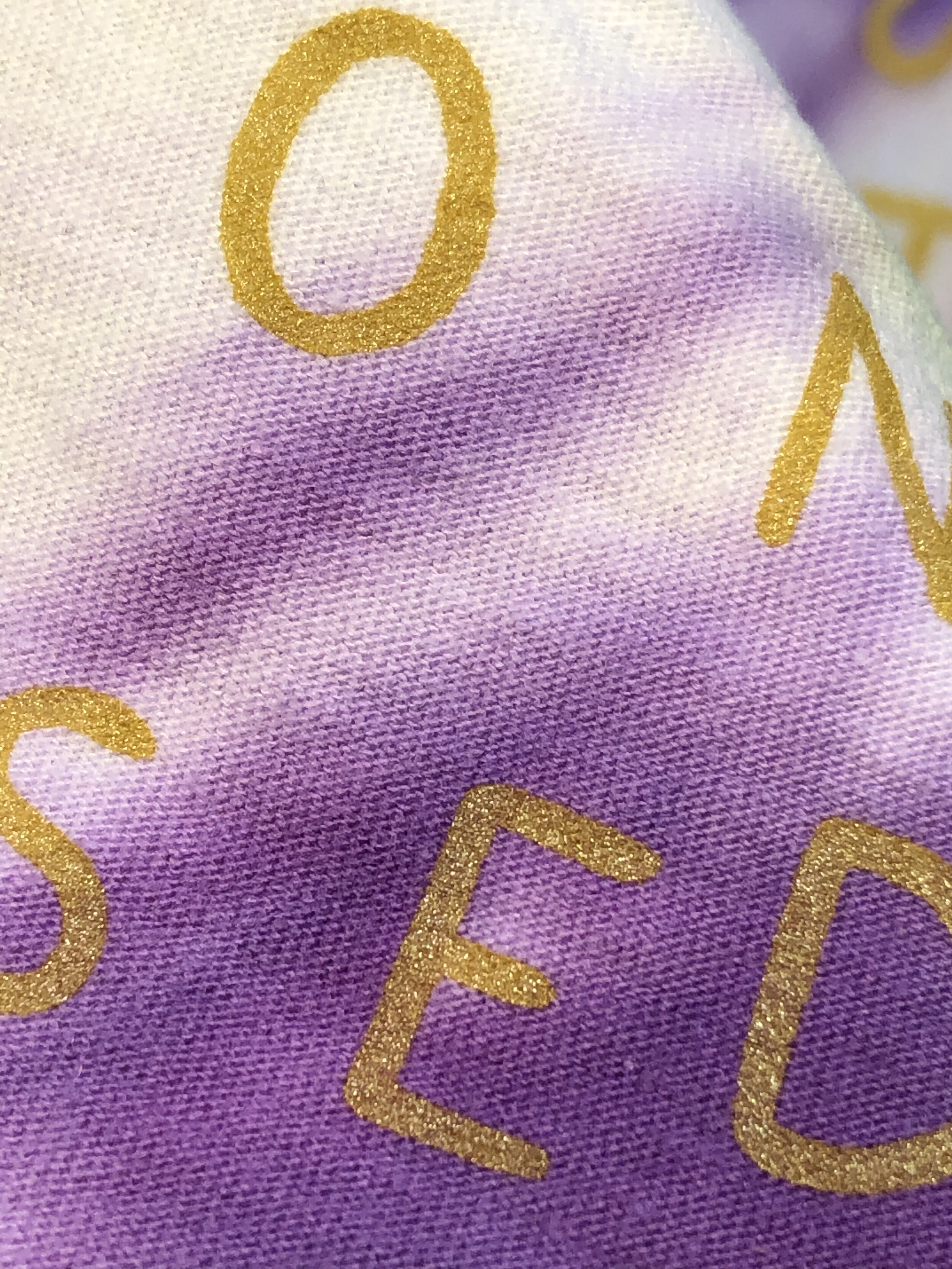  Close up of the metallic gold ink.  