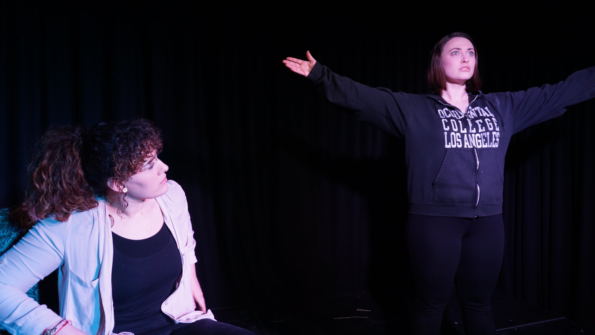 Evi Polyviou (left) and Bee Scott (right) in Last Tragedy. Directed by Sokratis Synitos
