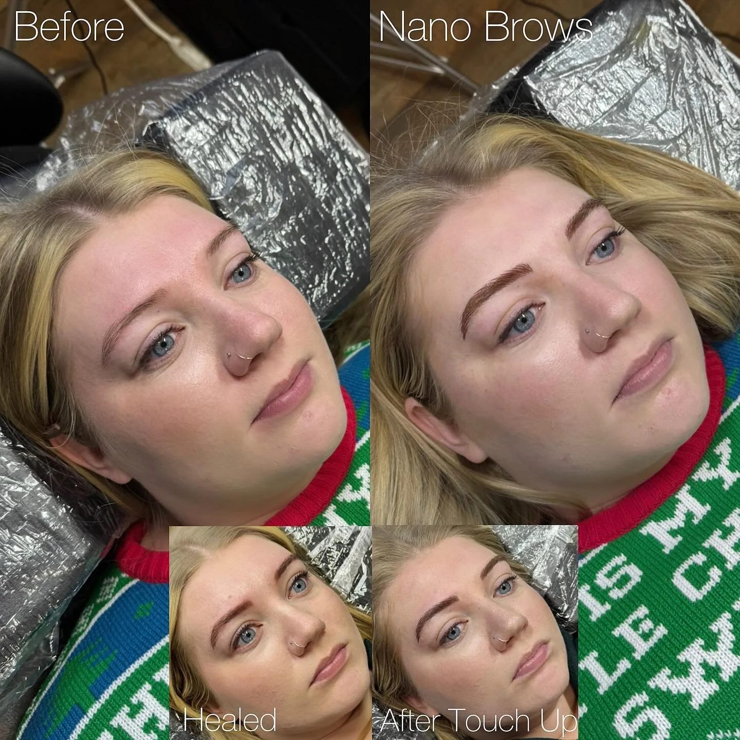 That’s how far behind I am on photos- last year’s Christmas sweater 😅😂
#brows #nanobrows #eyebrows #pmubrows #permablendpigments #permanentmakeupartist #permanentmakeup #pmuartist #yxebrows #browartist #browtattoo
