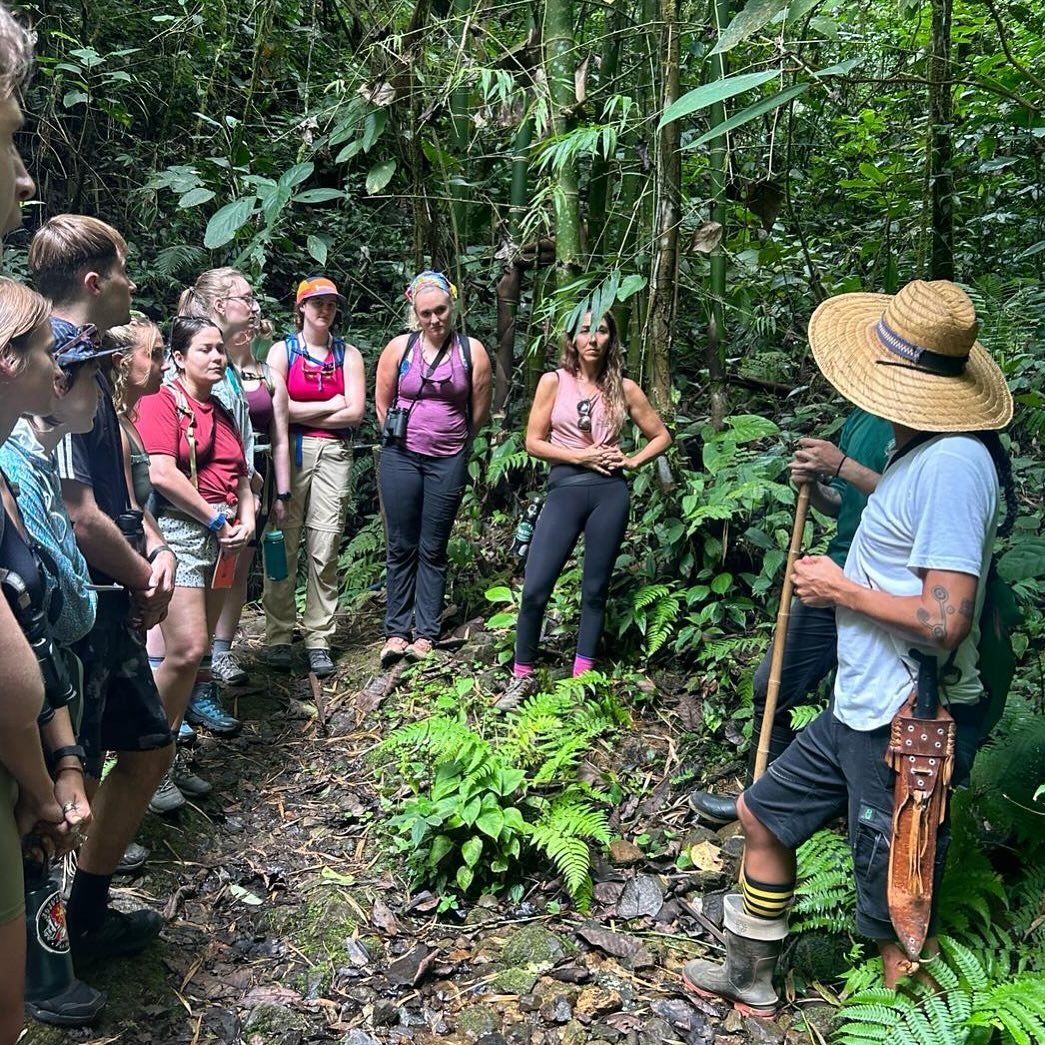 Update from our team in Costa Rica! They&rsquo;re currently visiting Quebradas Biologcial Center learning from local guides about a reforestation project turning pastureland back to historic rainforest! Only 30 years ago this forest (photographed by 