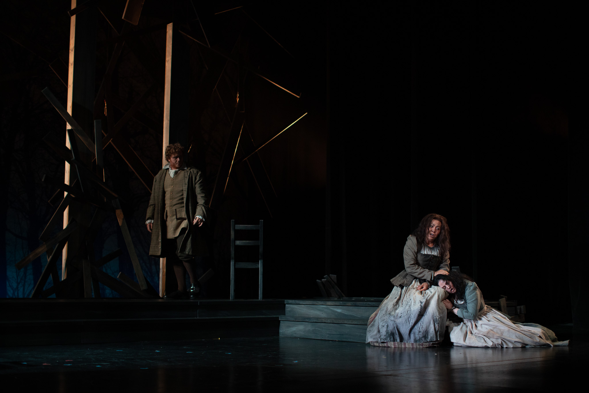 Sarah Good in Opera Santa Barbara’s production of The Crucible , 2019. Photo by Zachary Mendez Set—Steven C. Kemp; Costumes—Stacie Logue; Hair and make up—Heather Sterling