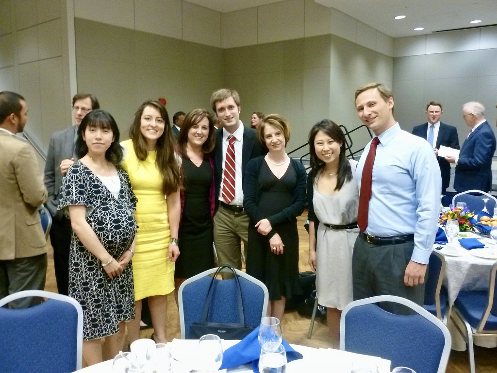 With students at Pi Alpha Alpha dinner