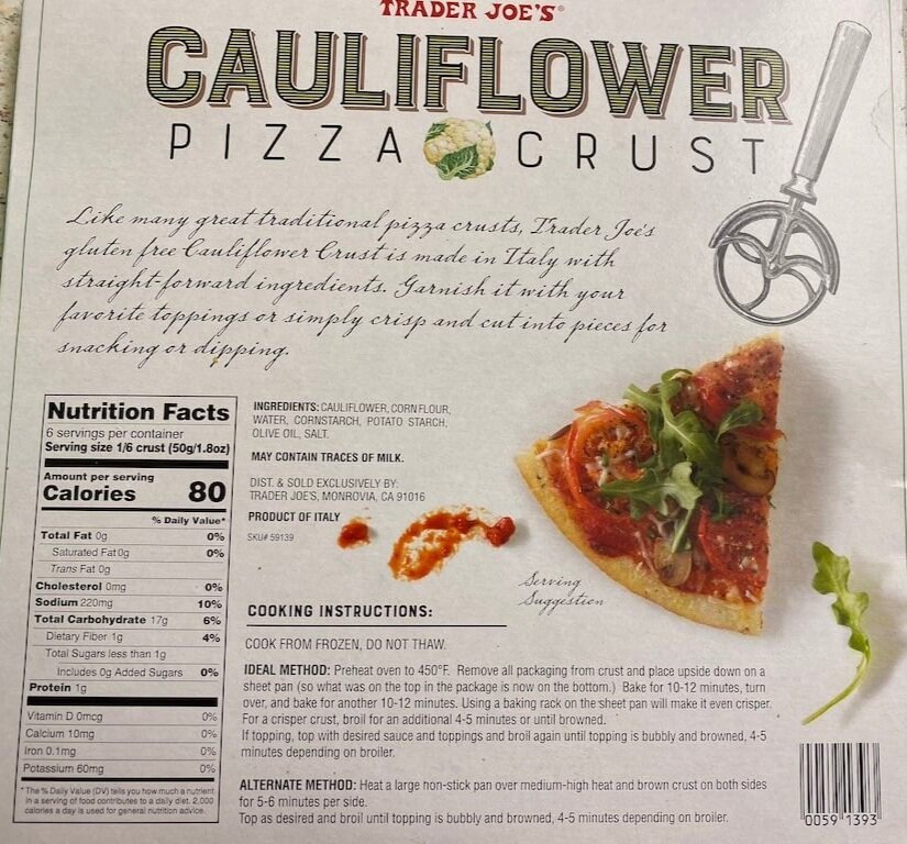 Review Trader Joe's Cauliflower Pizza Crust — Elisa Eats A Pizza