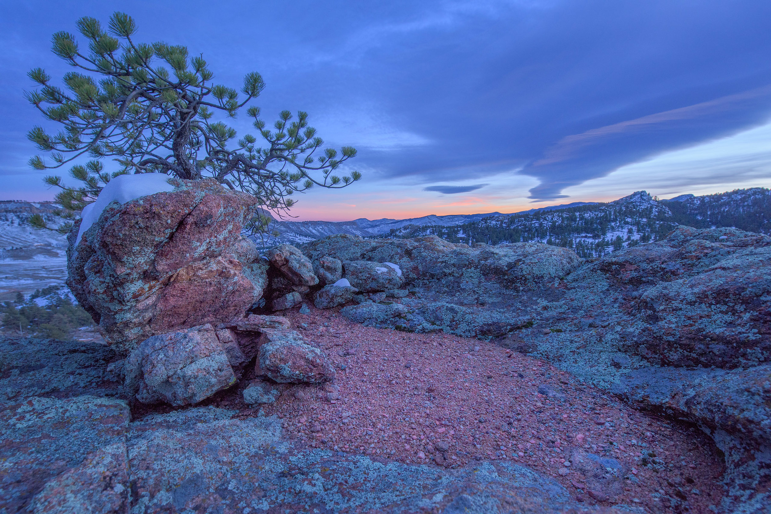 Lavender and Peach Sunset in the Rocky Mountains