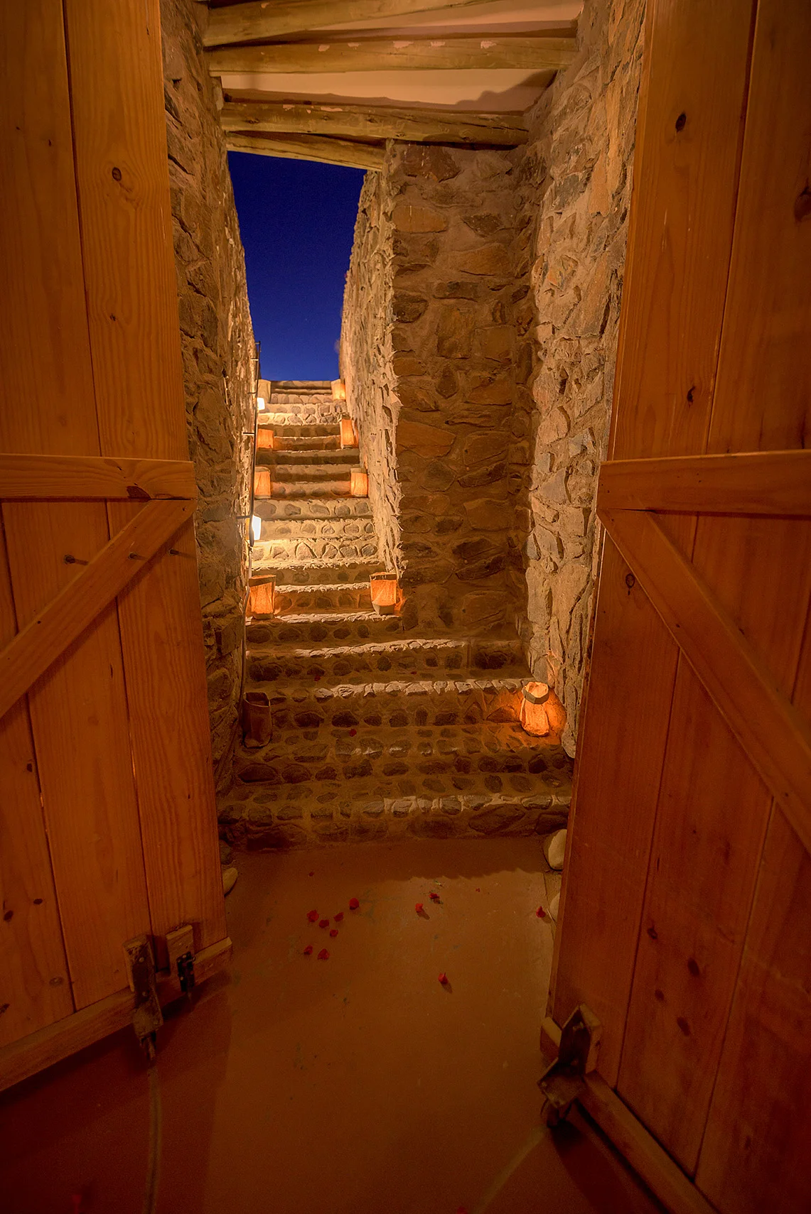 Candlelight and rose petals...