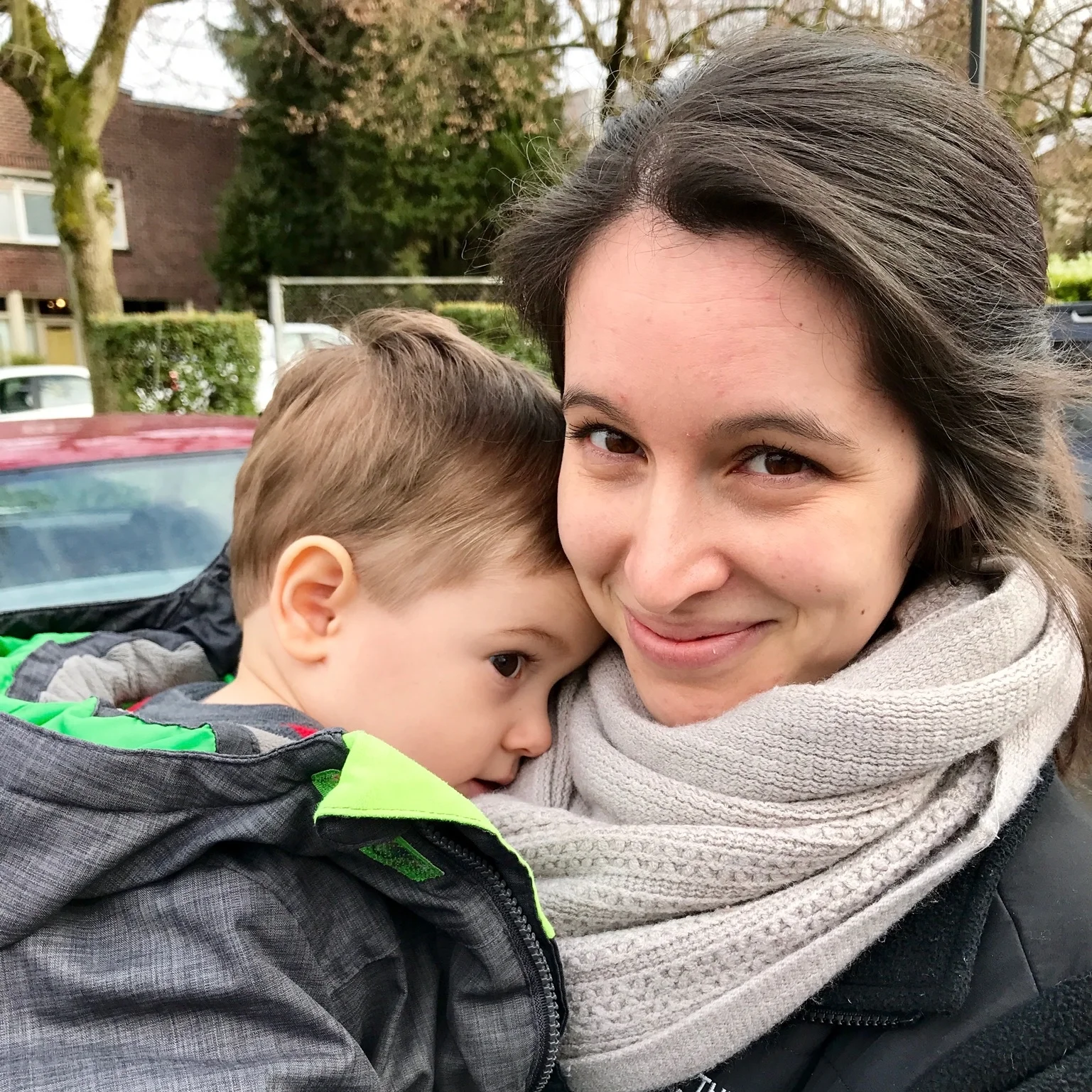 Bundled up after a haircut. Feb 26, 2017