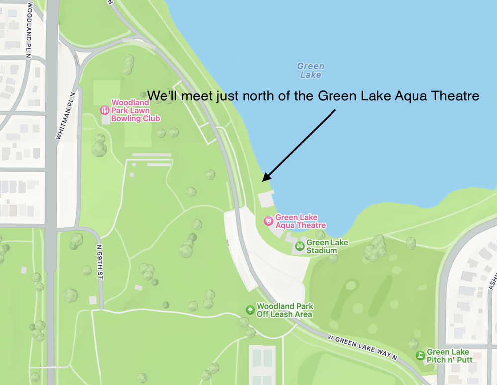Meeting spot: just-north of the Green Lake Aqua Theatre