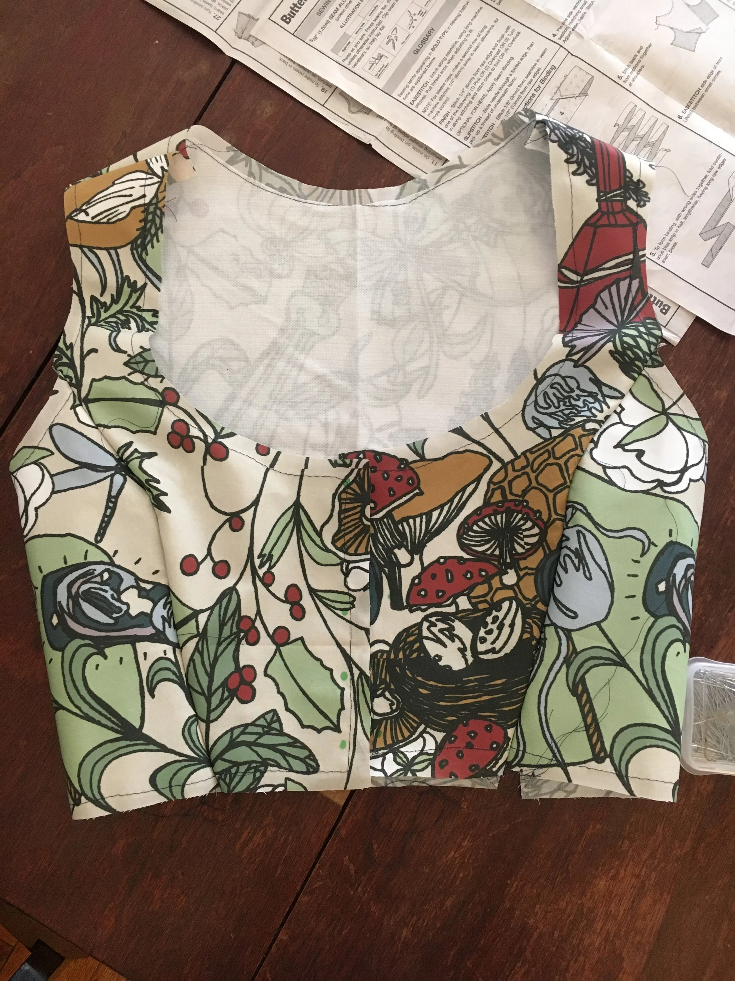  Alchemist's bodice - repeating medieval botanical for printed textile 