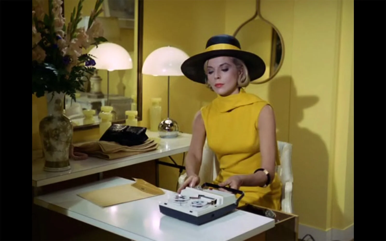 I wanted to use the same tape player she pulls from a locked drawer to hear the mission briefing. I did some internet sleuthing…