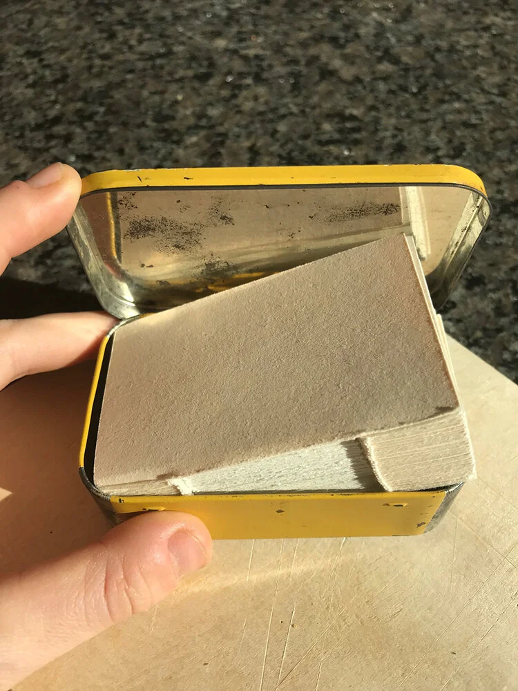 My first attempt at a dead drop was designed to fit exactly in this tin, purchased at one of my favorite stores in Leslieville, Toronto.