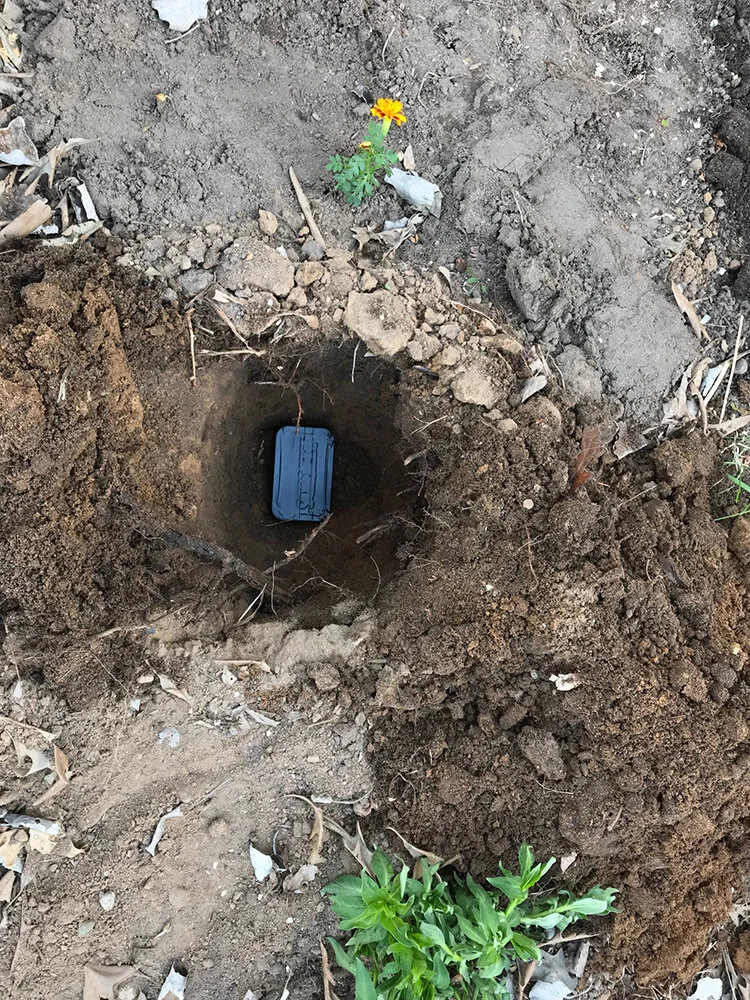 One fun responsibility during the residency was helping the director start planting the front garden of the homestead. I was put in charge of dotting many little marigold plants around. In digging shallow holes for these little plants, I saw my oppo…