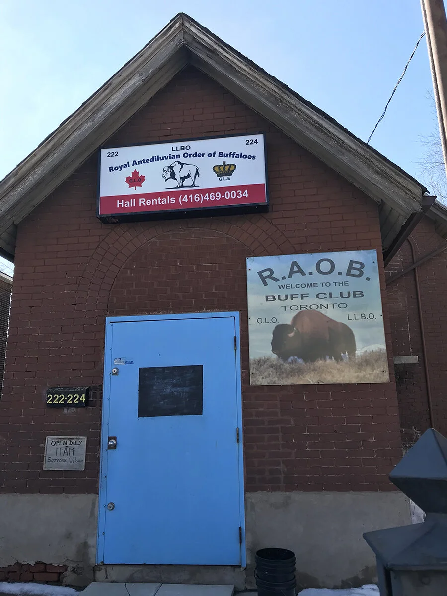 Besides first imagining my final exhibition as an installation in a white windowless van that could travel undetected through the city, an early thought was to hold a final show/slide show/defense in the Toronto Hall of the Royal Antediluvian Order …