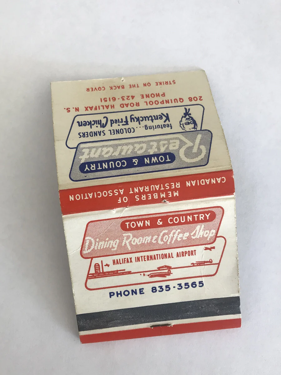 A lovely example from my own collection, also featuring blue and red printing. This example is also printed quite well, very clear edges and even has text cut out from a halftone-filled shape. I have not made an attempt to call the phone number.