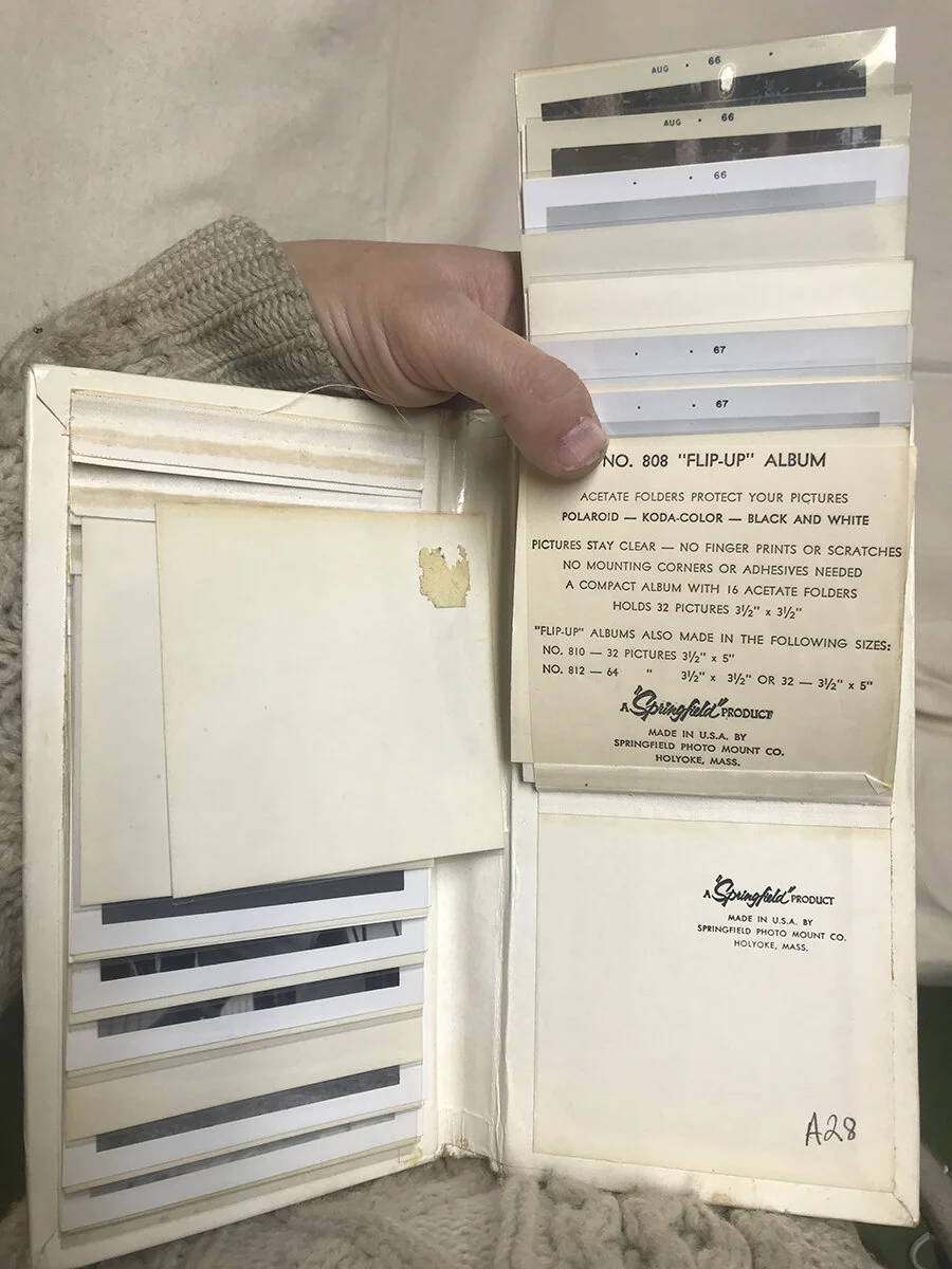 Turns out the inside has 16 sleeves (not the 14 I originally wrote about)! This little insert at the very back provides information on the album itself. Again, like the textual backs of the photographs, I love how important and yet completely hidden…