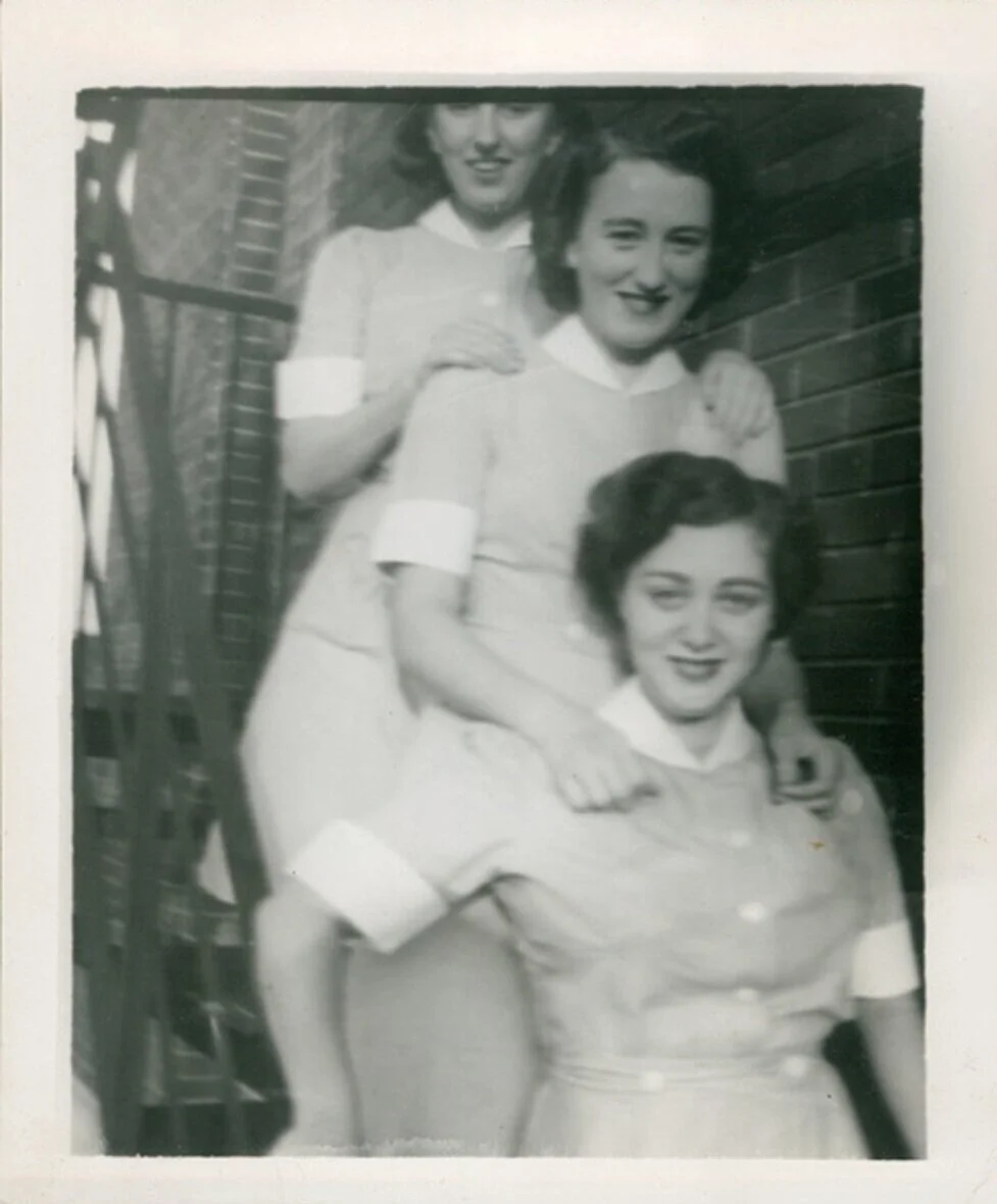 I scoured hundreds more photographs that would have made great book covers. This one in particular that sadly did not make the cut is my grandmother ( at the bottom) while she was studying nursing in Montreal, before she married my grandfather. She …