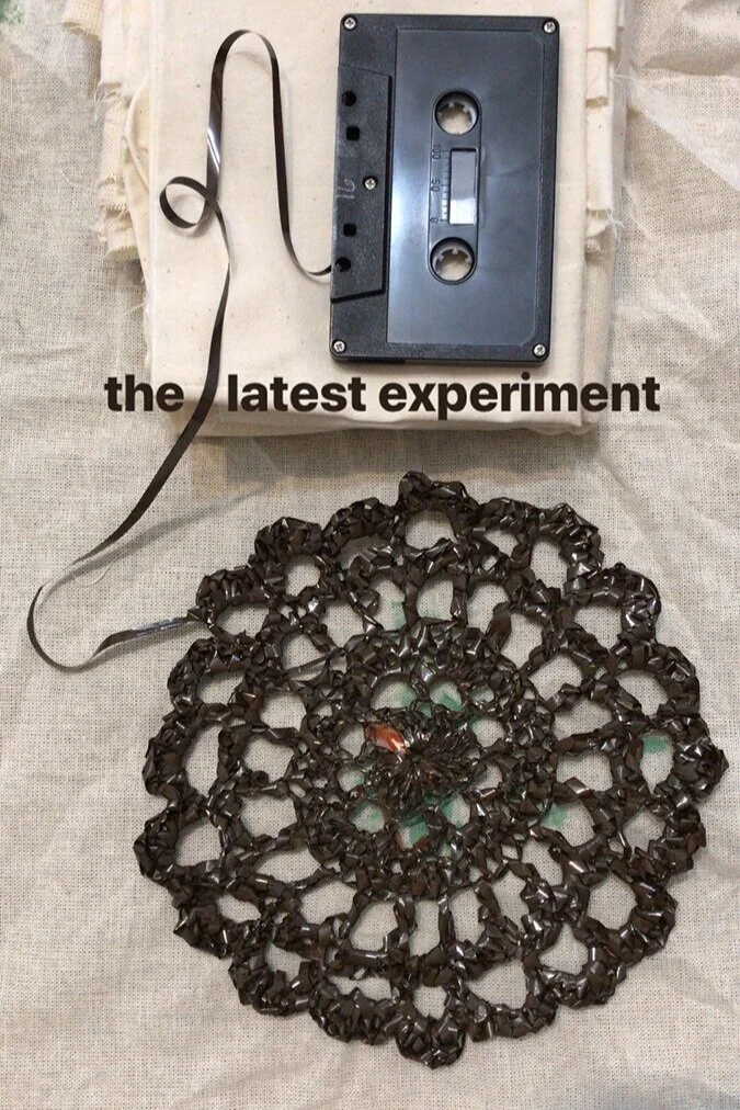 This was the first of the tape crochet I tried, at the spring 2019 residency in Wisconsin. It had little relevance to my project there at the time, but experimenting with the material led to all these interesting questions. I told another resident a…