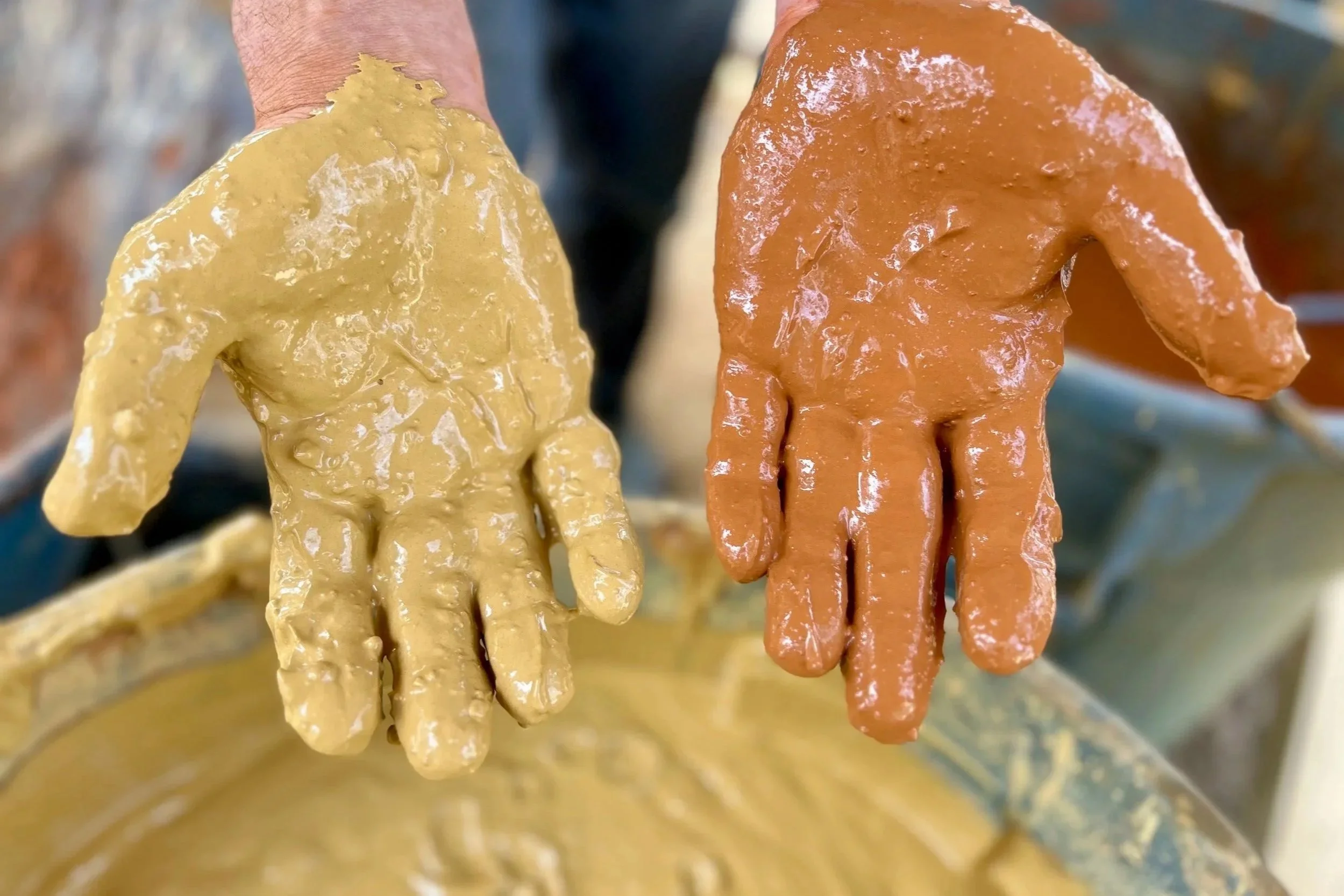  the colors of our local clay soils! 