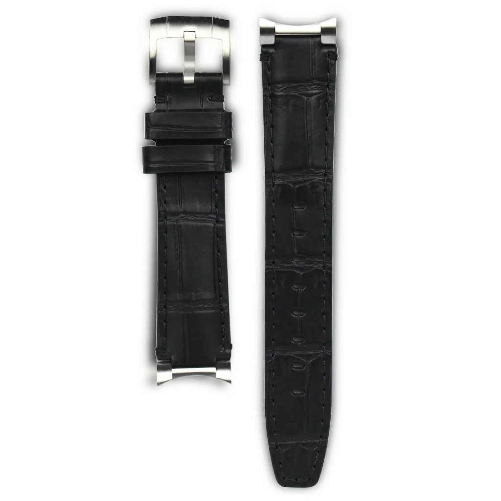 Everest Steel End Link Alligator Embossed Strap for Rolex Submariner with Tang Buckle 2.jpg