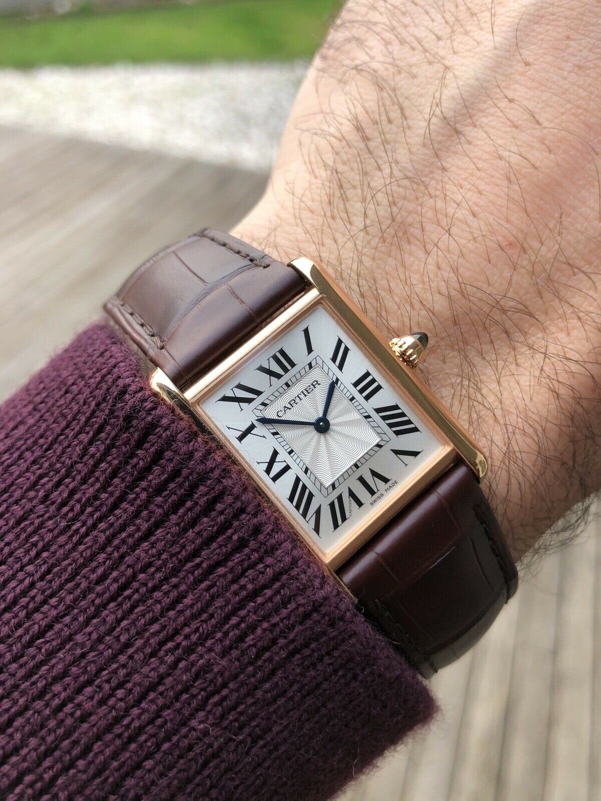 tank louis cartier large rose gold