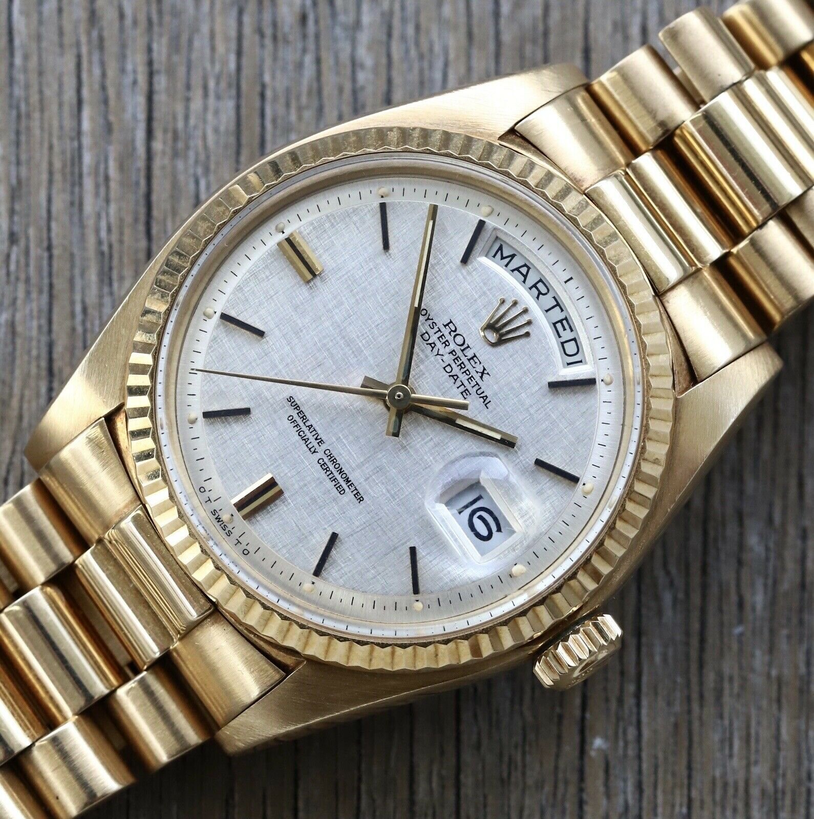 Rolex Day Date 1803 Linen Sigma Dial – 1975 — Watch Vault