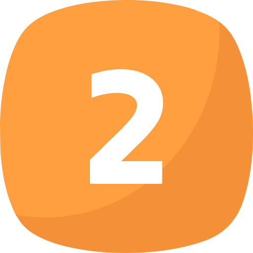 Orange rounded square icon with a white number 2 in the center.