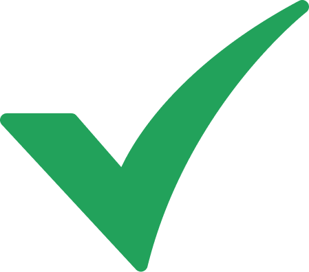 Green check mark on black background