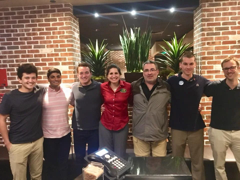 Front page news! (L-R: Spencer Asperilla, Arjeet Tipirneni, Risley Mabile, Gioia Massa, Simone Caroti, the Author, and Ron Pepino) (Photo: Arjeet Tipirneni)